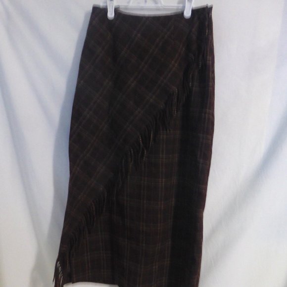 ETAM Dresses & Skirts - ETAM, long lined plaid skirt, zip side, Velcro flap front, size 170/70A, medium